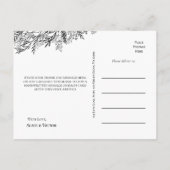 Schwarz-Weiß-Grün Hochzeit Vielen Dank Postkarte (Rückseite)