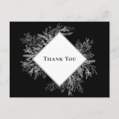 Schwarz-Weiß-Grün Hochzeit Vielen Dank Postkarte (Vorderseite)