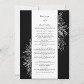 Schwarz-Weiß-Grün Hochzeitsdetails und Einladung (Rückseite)