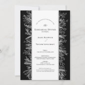 Schwarz-Weiß-Grün Hochzeitsessen Probe Einladung (Vorderseite)