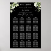 Schwarz-Weiß-Grün-Hochzeitskarte Poster (Vorne)