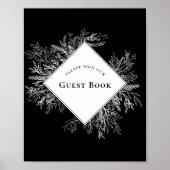 Schwarz-Weiß-Grün Hochzeitstorch Poster (Vorne)