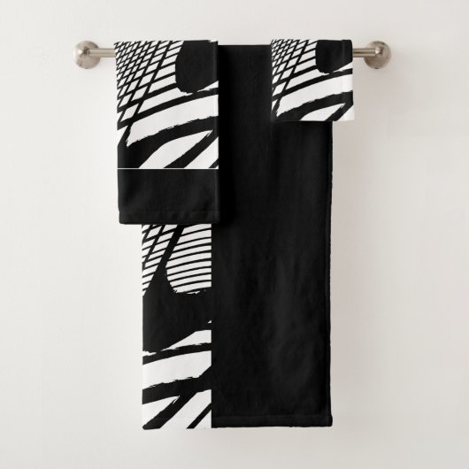 Schwarz-Weiß-Grunge Badhandtuch Set (Insitu)