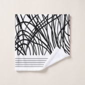 Schwarz-Weiß-Grunge Badhandtuch Set (Waschlappen)