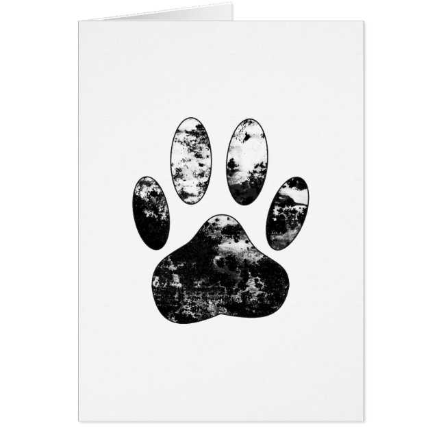 Schwarz-Weiß-Grunge Dog Paw Print (Vorne)