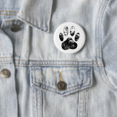 Schwarz-Weiß-Grunge Dog Paw Print Button (Beispiel)