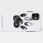 Schwarz-Weiß-Grunge Dog Paw Print Case-Mate iPhone Hülle (Rückseite (Horizontal))