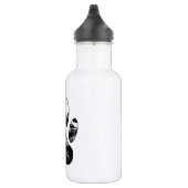 Schwarz-Weiß-Grunge Dog Paw Print Edelstahlflasche (Rechts)
