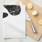 Schwarz-Weiß-Grunge Dog Paw Print Handtuch (Viertel Falte)