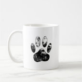 Schwarz-Weiß-Grunge Dog Paw Print Kaffeetasse (Links)