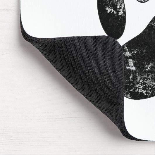 Schwarz-Weiß-Grunge Dog Paw Print Mousepad (Ecke)