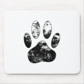 Schwarz-Weiß-Grunge Dog Paw Print Mousepad (Vorne)