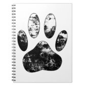 Schwarz-Weiß-Grunge Dog Paw Print Notizblock (Vorderseite)