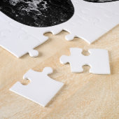 Schwarz-Weiß-Grunge Dog Paw Print Puzzle (Seite)