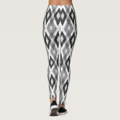 Schwarz-Weiß-Grunge Harlequin-Muster Leggings (Rückseite)