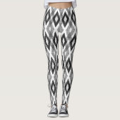 Schwarz-Weiß-Grunge Harlequin-Muster Leggings (Vorderseite)