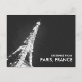 Schwarz-Weiß-Grüße aus dem Pariser Eiffelturm Postkarte (Vorderseite)