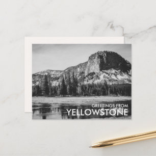 Schwarz-Weiß-Grüße aus Yellowstone Postkarte