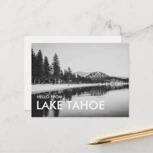 Schwarz-Weiß-Grußkarte aus dem Lake Tahoe Postkarte