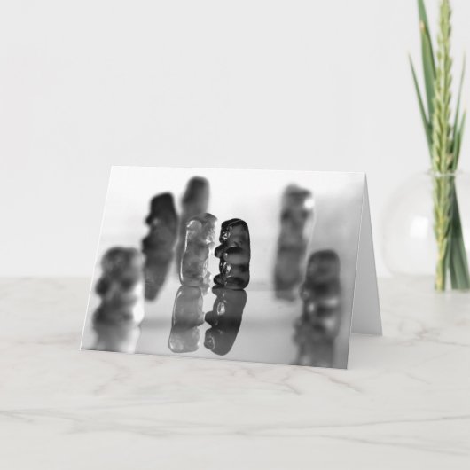 Schwarz-Weiß-Gummibären Karte (Vorderseite)