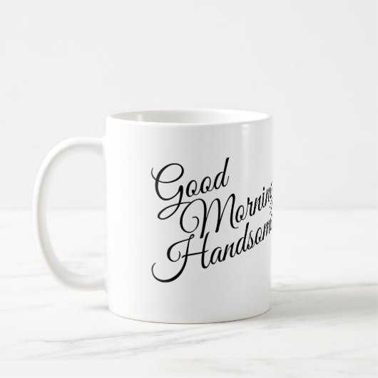 Schwarz-Weiß guter Morgen schöne Tasse (Links)