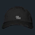 Schwarz-weiß Ha Fun Rustic Monogram Personalisiert Bestickte Baseballkappe<br><div class="desc">Ha! Oder personalisieren Sie ein Monogramm oder einen Namen. Der Vintage Stil in Schwarz und Weiß,  die District Threads störte Chino Twill Baseball Cap. Ein niedliche Geburtstag,  Jubiläum oder Accessoires Idee.</div>