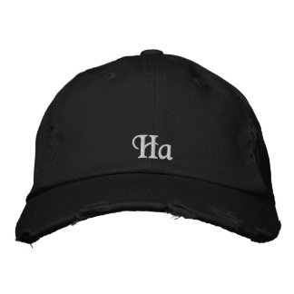 Schwarz-weiß Ha Fun Rustic Monogram Personalisiert Bestickte Baseballkappe