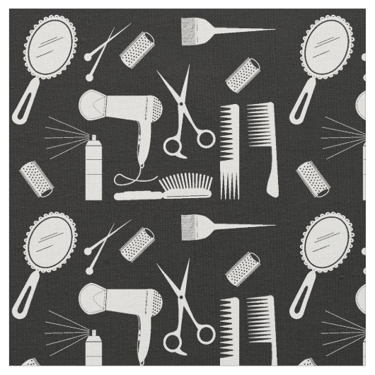 Schwarz-Weiß-Haarstylist-Muster Stoff (Nahaufnahme)