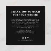 Schwarz-weiß haben Sie großen Geschmack got danke Quadratische Visitenkarte (Rückseite)