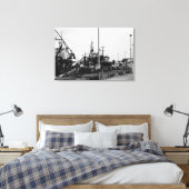 Schwarz-Weiß-Hafenboote Leinwanddruck (Insitu (Schlafzimmer))