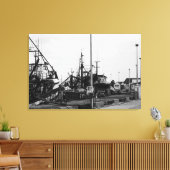 Schwarz-Weiß-Hafenboote Leinwanddruck (Insitu (Wohnzimmer))