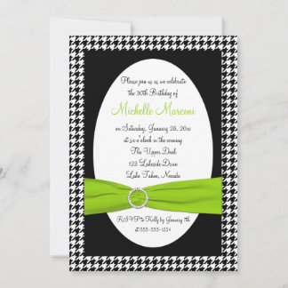 Schwarz-Weiß-Hahnentrittmuster 30. Geburtstag Einl Einladung