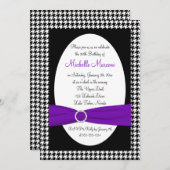 Schwarz-Weiß-Hahnentrittmuster 30. Geburtstag Einl Einladung (Vorne/Hinten)