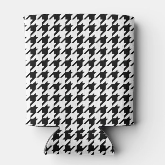 Schwarz-Weiß-Hahnentrittmuster Dosenkühler (Rückseite)