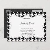Schwarz-Weiß-Hahnentrittmuster Einladungspostkarte (Vorne/Hinten)