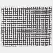 Schwarz-Weiß-Hahnentrittmuster-Fleece Fleecedecke (Vorderseite (Horizontal))