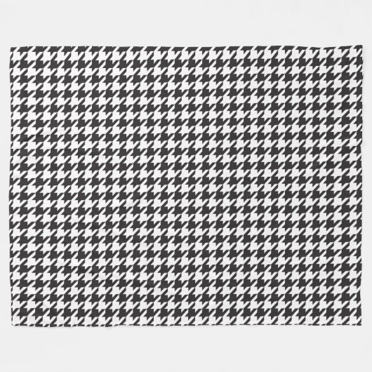 Schwarz-Weiß-Hahnentrittmuster-Fleece Fleecedecke (Vorderseite (Horizontal))