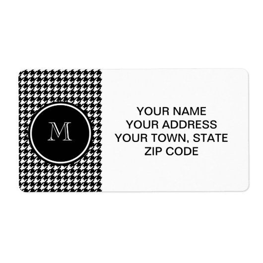 Schwarz-Weiß-Hahnentrittmuster für Ihre Monogramm (Vorne)