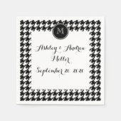 Schwarz-Weiß-Hahnentrittmuster für Ihre Monogramm Serviette (Vorderseite)