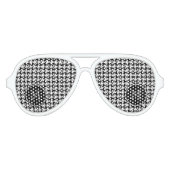 Schwarz-Weiß-Hahnentrittmuster für Ihre Monogramm Sonnenbrille (Vorderseite)