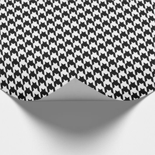 Schwarz-Weiß-Hahnentrittmuster Geschenkpapier (Ecke)