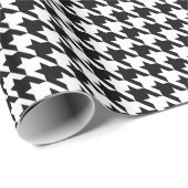 Schwarz-Weiß-Hahnentrittmuster Geschenkpapier (Rolleneckpunkt)