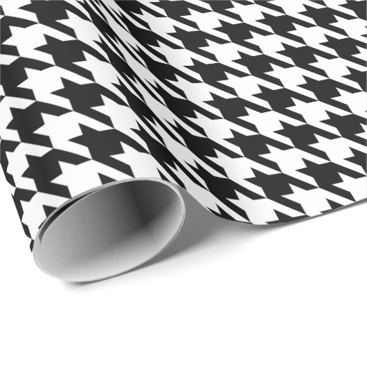 Schwarz-Weiß-Hahnentrittmuster Geschenkpapier (Rolleneckpunkt)