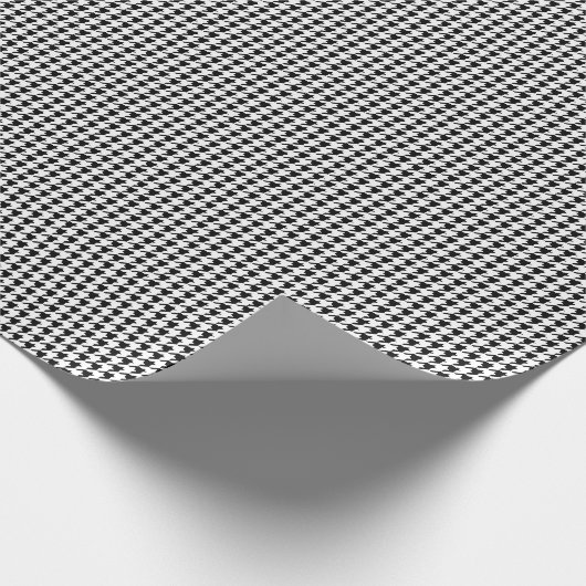 Schwarz-Weiß-Hahnentrittmuster Geschenkpapier (Ecke)