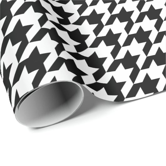 Schwarz-Weiß-Hahnentrittmuster Geschenkpapier (Rolleneckpunkt)