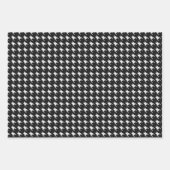 Schwarz-Weiß-Hahnentrittmuster Geschenkpapier Set (Vorderseite)