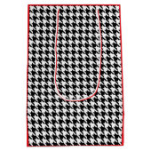 Schwarz-Weiß-Hahnentrittmuster Mittlere Geschenktüte (Rückseite)