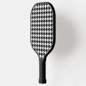 Schwarz-Weiß-Hahnentrittmuster-Monogramm Pickleball Schläger (Links)