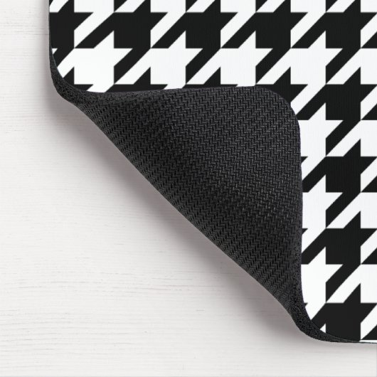 Schwarz-Weiß-Hahnentrittmuster Mousepad (Ecke)