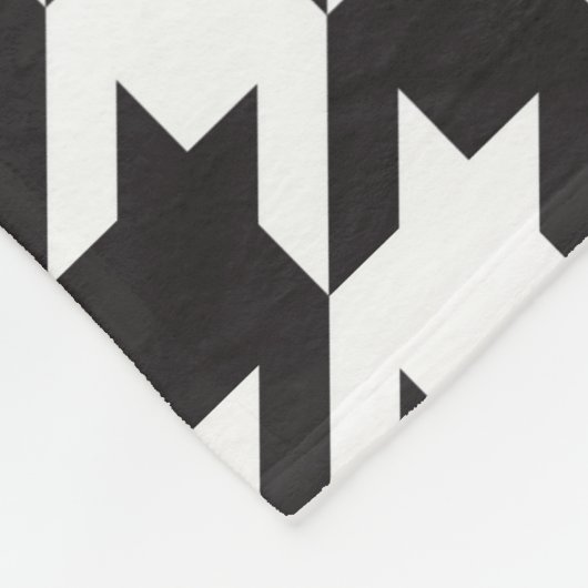 Schwarz-Weiß-Hahnentrittmuster-Muster Fleecedecke (Ecke)